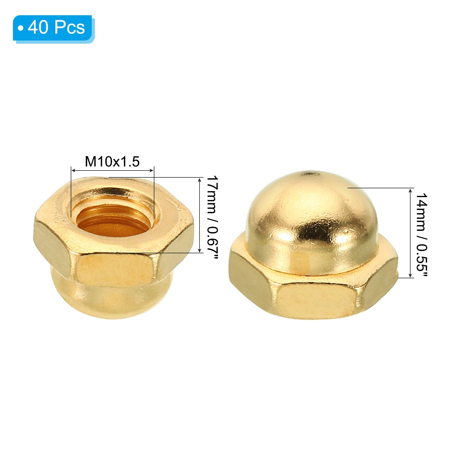 PATIKIL M10x1.5 Acorn Hex Bolt Covers - Image 2