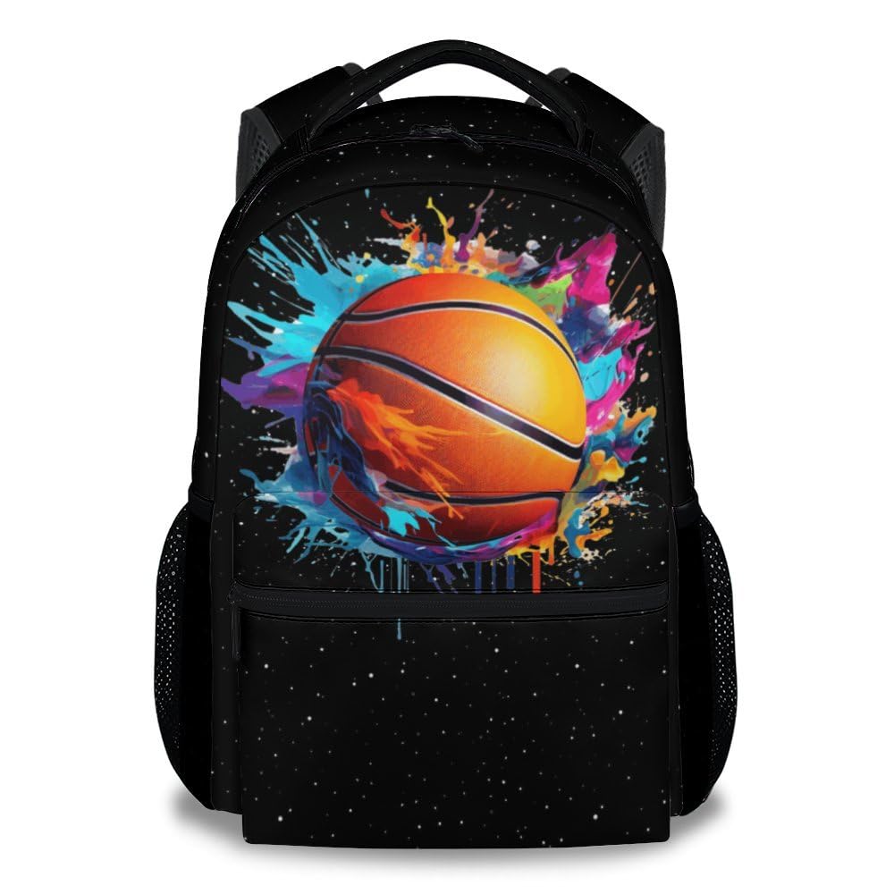 Kids School Backpack for Boys Girls, Basketball Backpack for School Elementary, 17 Inch Sport Backpack with Adjustable Straps, Durable, Lightweight,