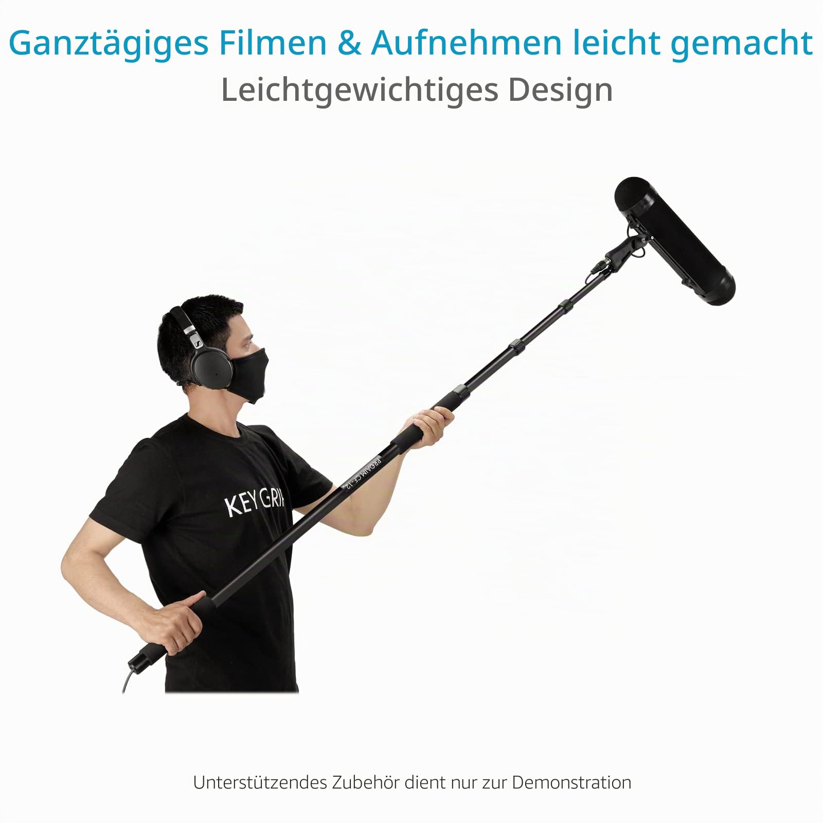 PROAIM BMP40 R Blimp Mikrofon-Windschutz für professionelle Aufnahmen | 40 cm Blimp mit Stoßhalterung, Windjammer-Abdeckung und Pistolengriff für klare Audio- und Windgeräuschreduzierung.