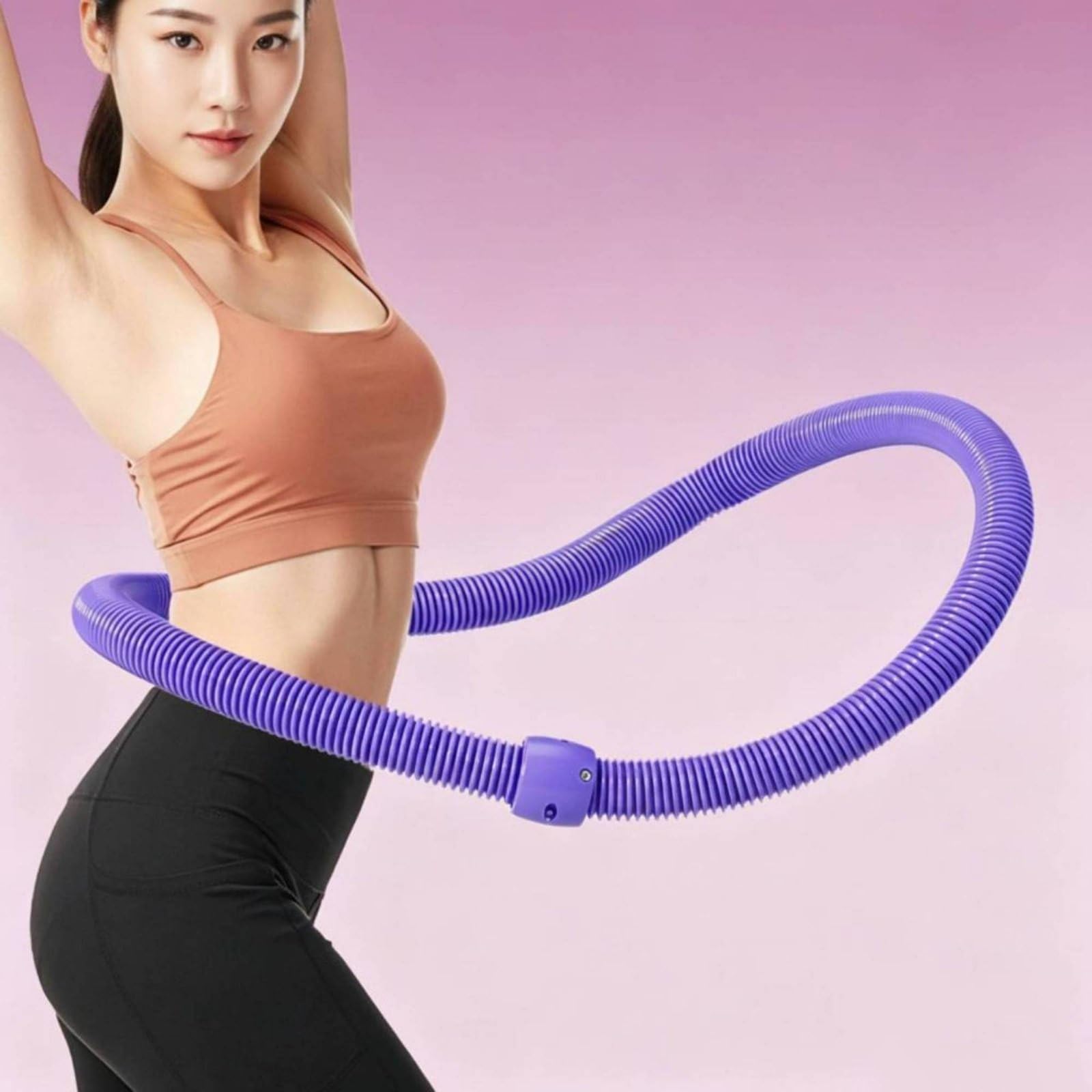 rockible Aro de Ejercicio Fitness Hoop Aro de Cintura Aro Ponderado Aro Deportivo con Resistencia Orientada a la Cintura y Acolchado Adecuado para Esculpir