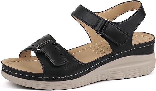 Ortho+rest Sandalias cómodas para caminar para mujer, sandalias de vestir ortopédicas con soporte de arco