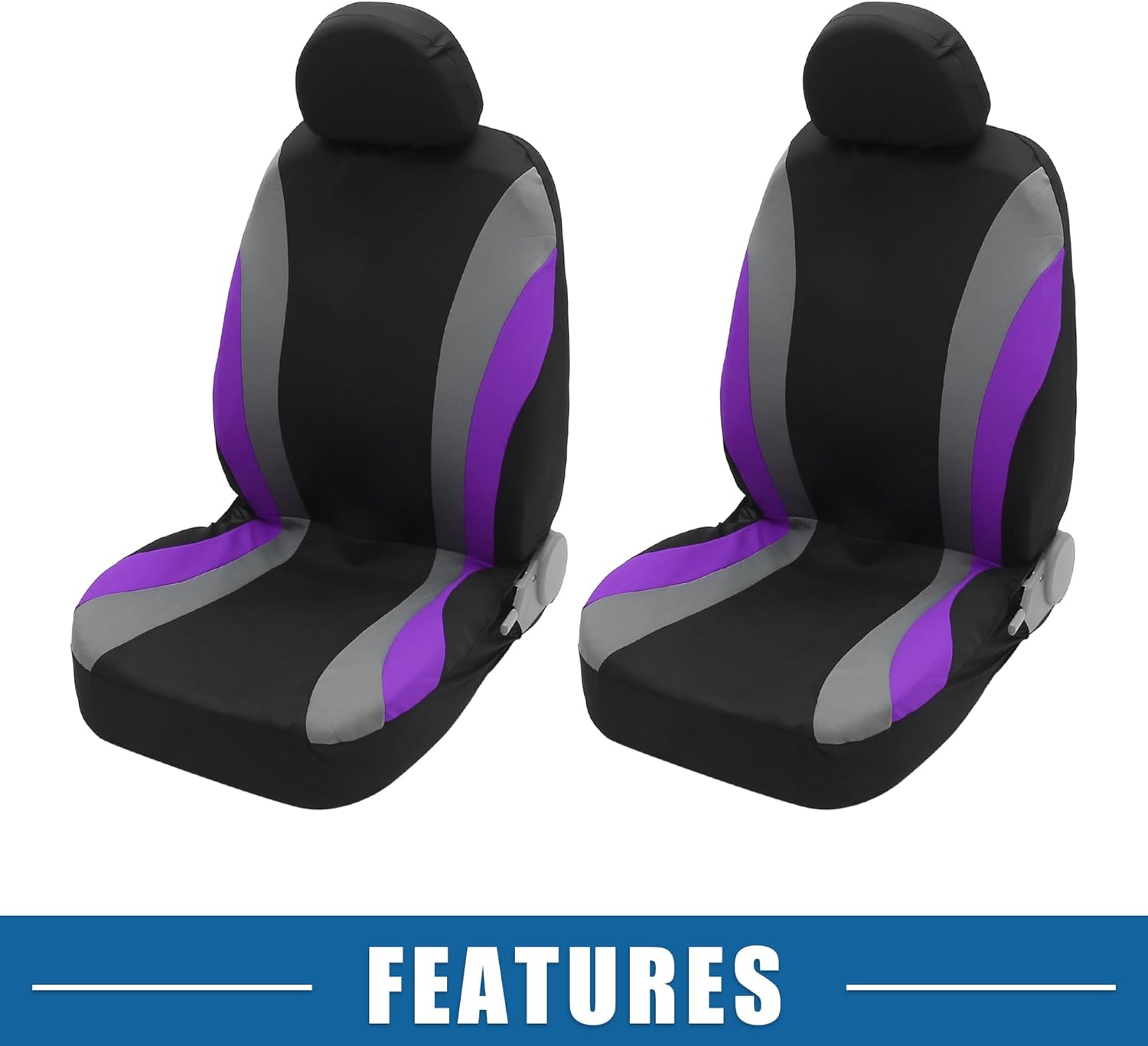 Universal 9 Piece Car Seat Covers Kit Washable and Breathable Truck SUV Car Interior Seat Protectors Knitted Mesh Fabric Purple
