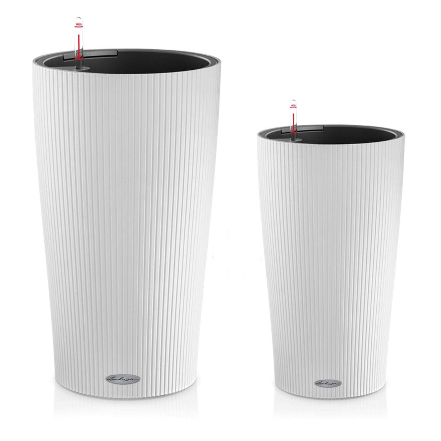 Lechuza CILINDRO Color 23 D23 H41 cm + CILINDRO Color 32 D32 H56 cm White Plastic Self-watering Planters
