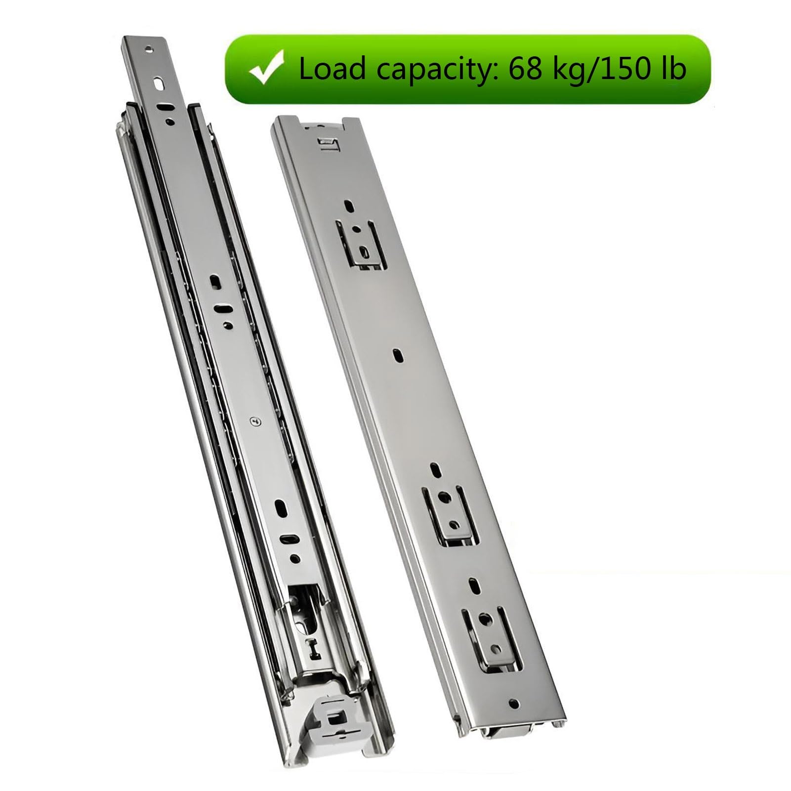 1 Parco Guide for Cassetti a Cuscinetti a Sfere, Portata 68kg, Binari Metallici for Cassetti Portautensili, Mobili da Cucina(18inth(450mm))