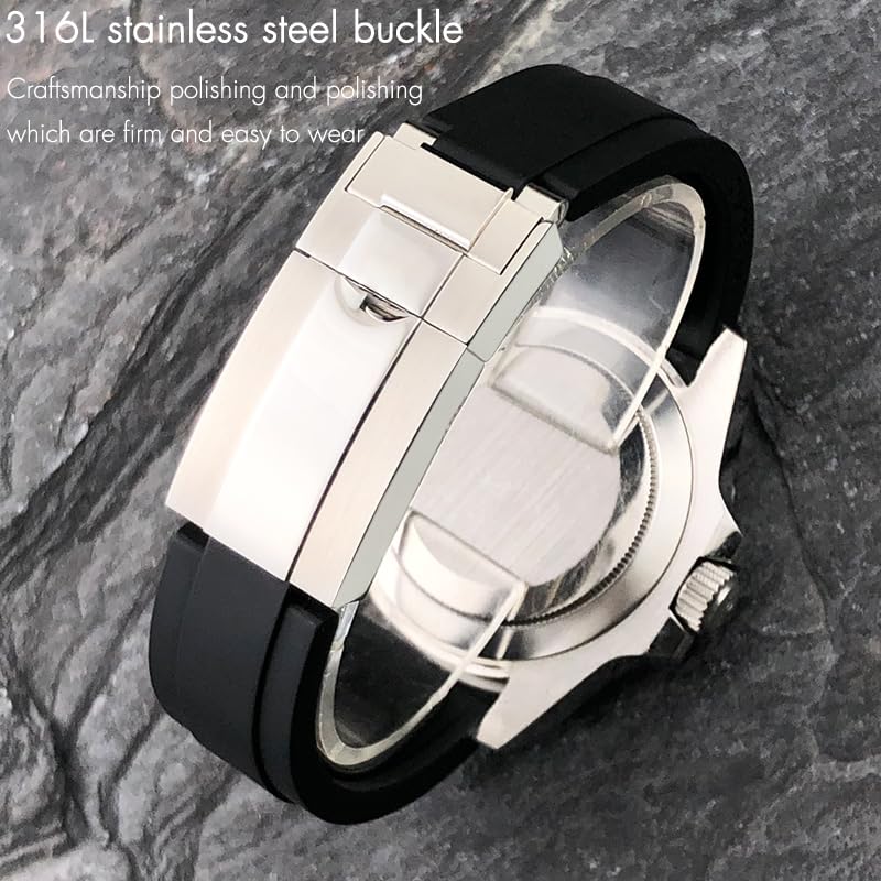 Correa de caucho de flúor 20 mm resistente al sudor compatible con Oyster Yacht Master 5