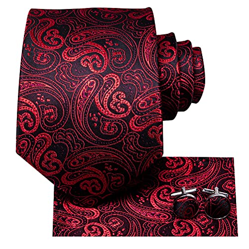 Image of Hi-Tie Father and Son Tie Set Striped Plaid Ties for Men and Boys Silk Necktie Pocket Square Set for Wedding Gifts
