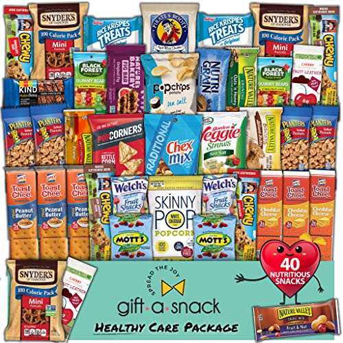 Healthy Snack Box Variety Pack Care Package (40 Count) Valentines Day 2022 Candy Gift Basket Idea for Kids Adults Teens Family College Student – Crave Food Birthday Arrangement Nutritious Chips