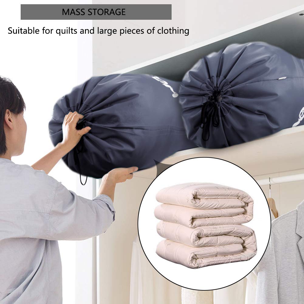 2 Sacs à Linge Sale Voyage 100L Avec Cordon De Serrage - Tissu Oxford, 61x92 Cm, Pliables, Pour Hôtel, Déménagement, Camping