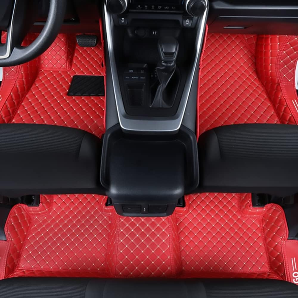 Customize 1999-2023 Car Floor Mats Luxury Floor Liner Automotive Carpet (Red Beige Line)