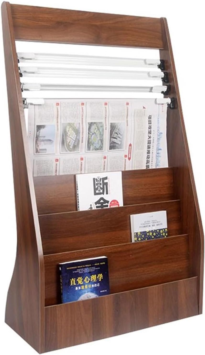 Vertikaler Zeitschriften- und Prospektständer aus Holz, bodenstehend, mit elegantem Design