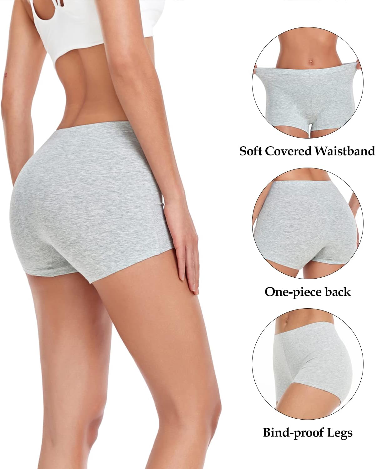 wirarpa Women's Boyshorts Panties Cotton Boxer Briefs for Ladies Underwear Shorts with Cotton Crotch 4 Pack - Image 2