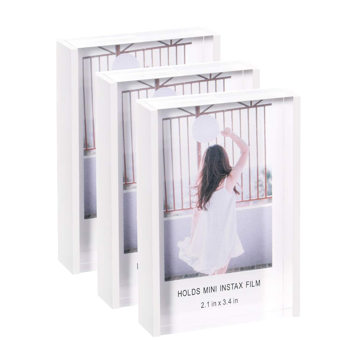 Set Di 4 Mini Cornici Glitterate Per Foto Polaroid E Fujifilm Instax - Rosso, Argento, Oro, Nero - Con Vero Vetro