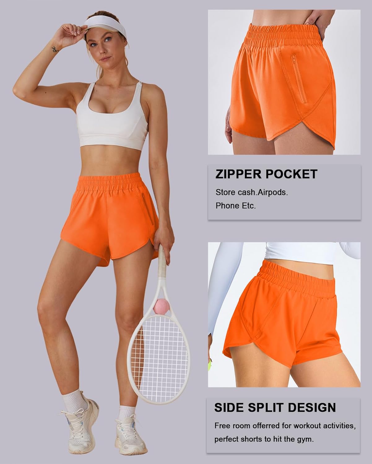 BMJL Women's Running Shorts Elastic High Waisted with Pockets, 2.5" Sporty Workout Quick Dry Athletic Shorts - Image 5