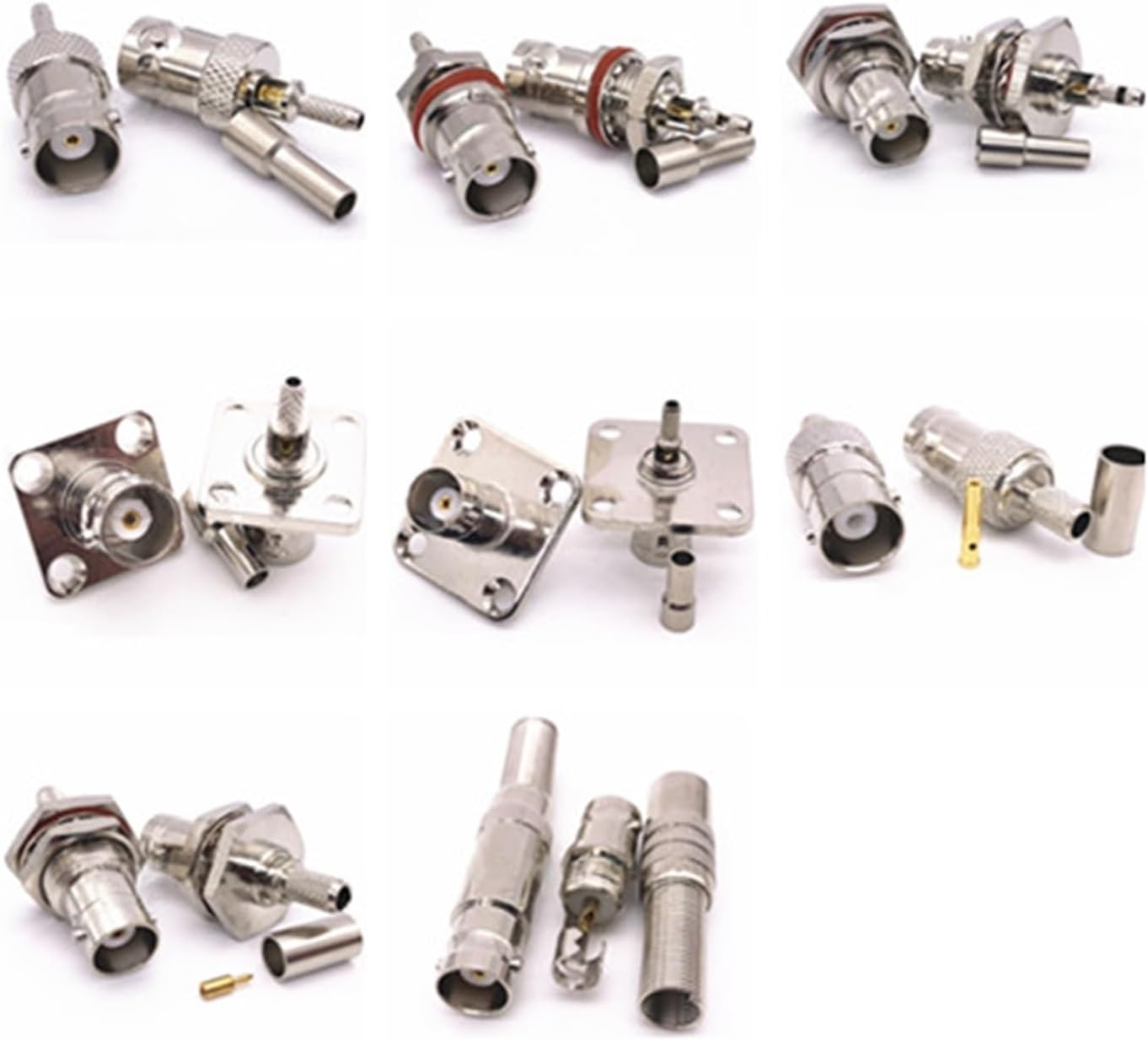 5個アダプタBNCメス圧着RG316 /RG58ケーブルRF同軸コネクタ(A5)