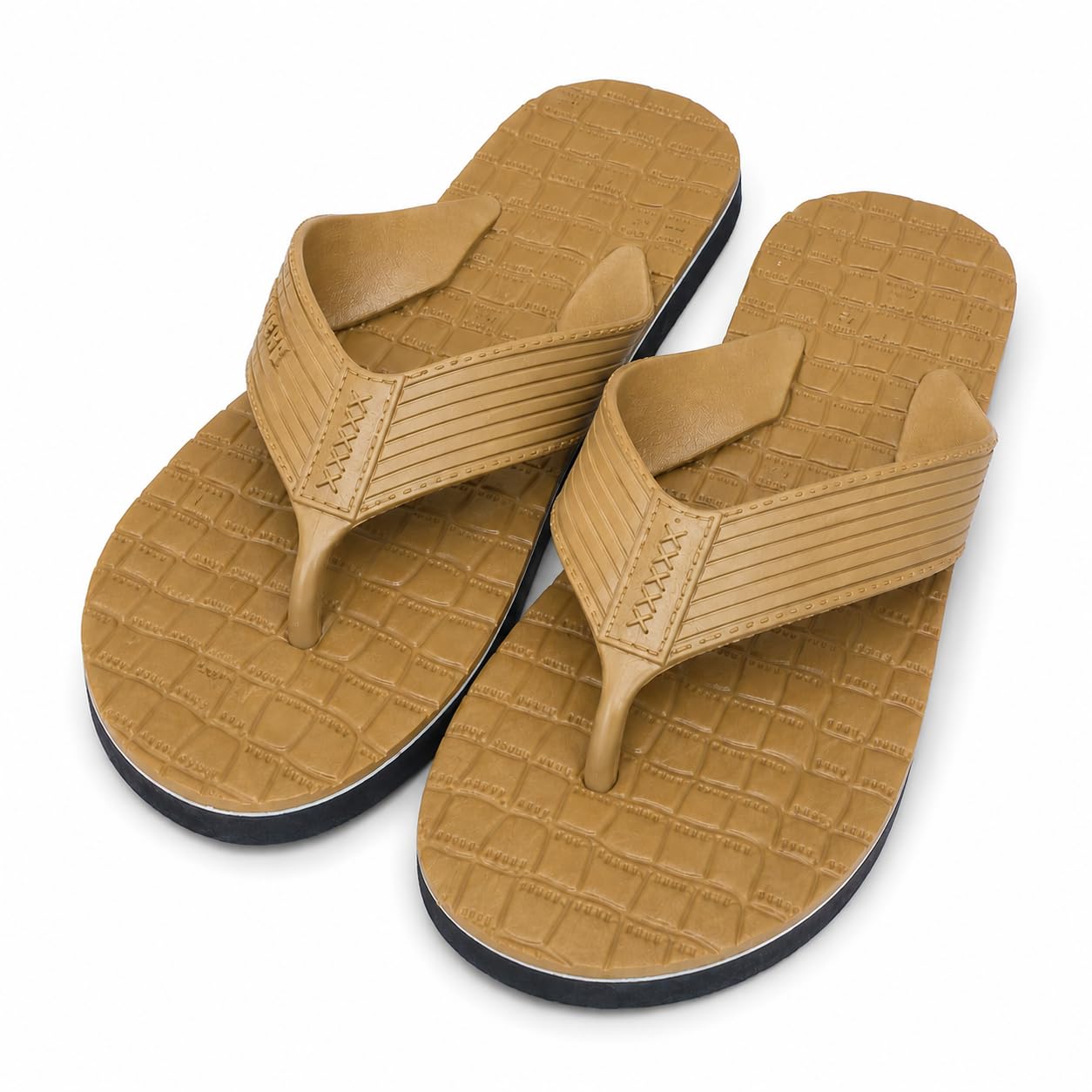Men's Hawai Flip Flops with Textured Footbed and Dark Outsole-image-19