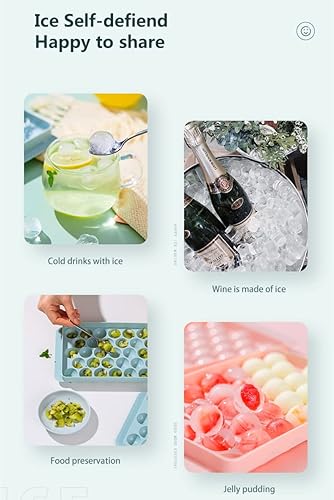 Miniatura 4 de Bandeja redonda para cubitos de hielo con tapa, molde para hacer bolas de hielo para congelador con contenedor, mini círculo, fabricación de