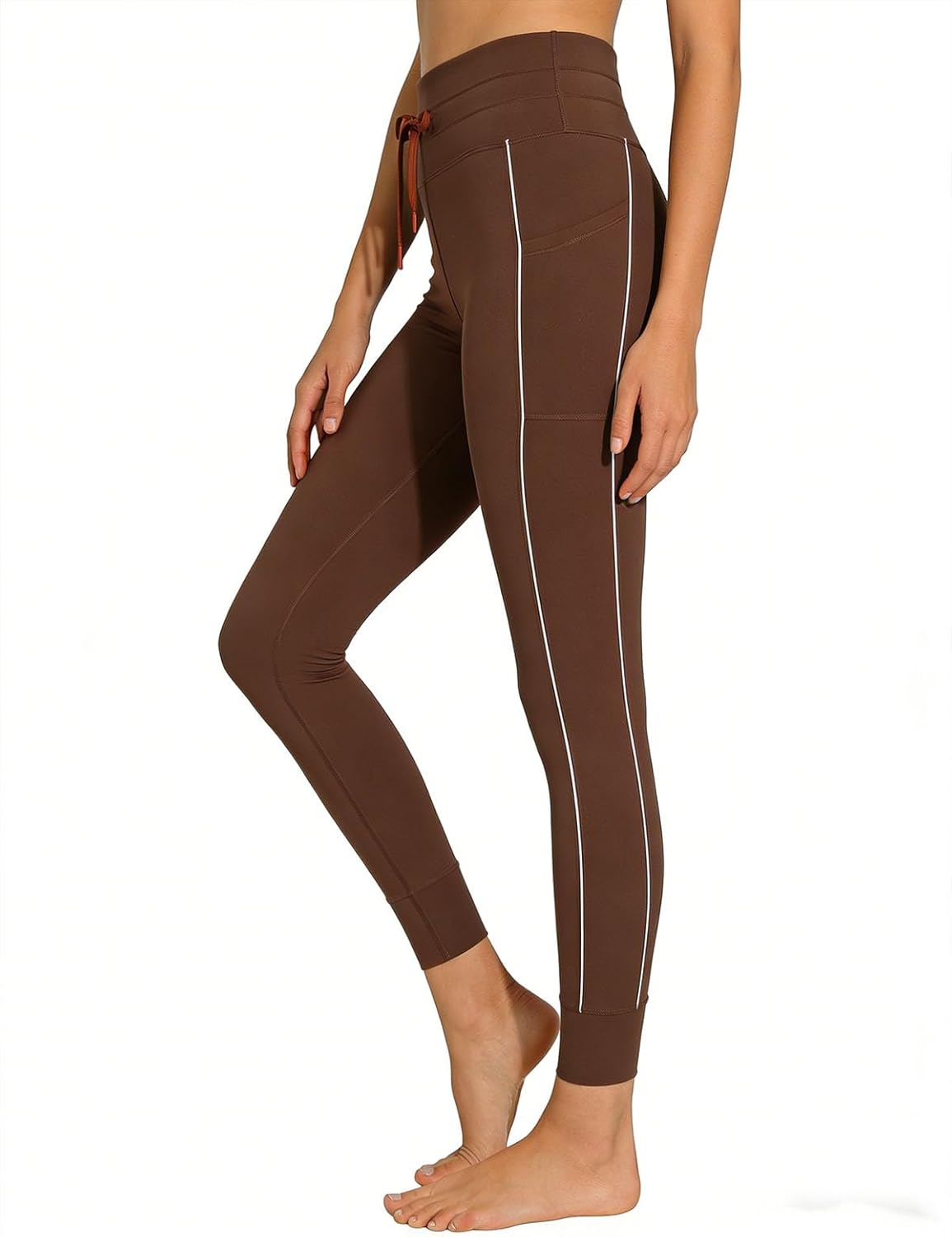 High Waist Yoga Leggings with Contour Seam Design Ultra Stretchy Tummy Control Leg-Shaping Workout Pants 9/7 for Women