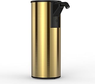 spülmittelspender Automatischer Seifenspender aus Edelstahl, 4 einstellbare Stufen, 350 ml, intelligenter Sensor-Seifenspender for Badezimmer und Küchen Glas(Gold)
