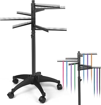 Braiding Hair Rack 216 Pegs, 360 Rotatable Hair Braiding Stand with Wheels, Movable Hair Extension Holder for Hair Stylists, Braiders, Home, Salon, Beauty School, Hair Separator for Braiding