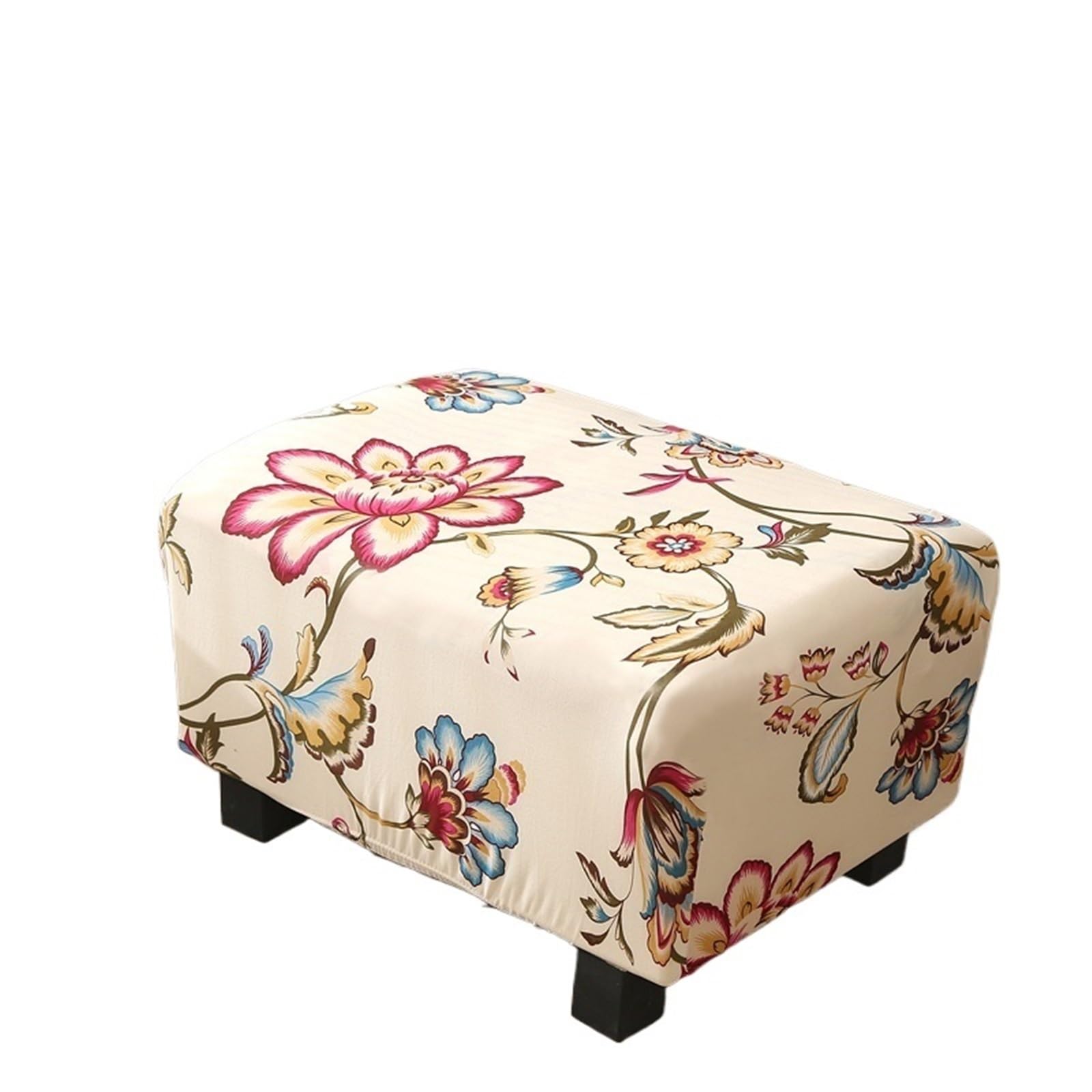 YXINAER Foot Stool Cover Ottoman Rectangle Storage Stool Cover Printed Footrest Slipcovers Footstool Protector Covers with Elastic Bottom(Type16)