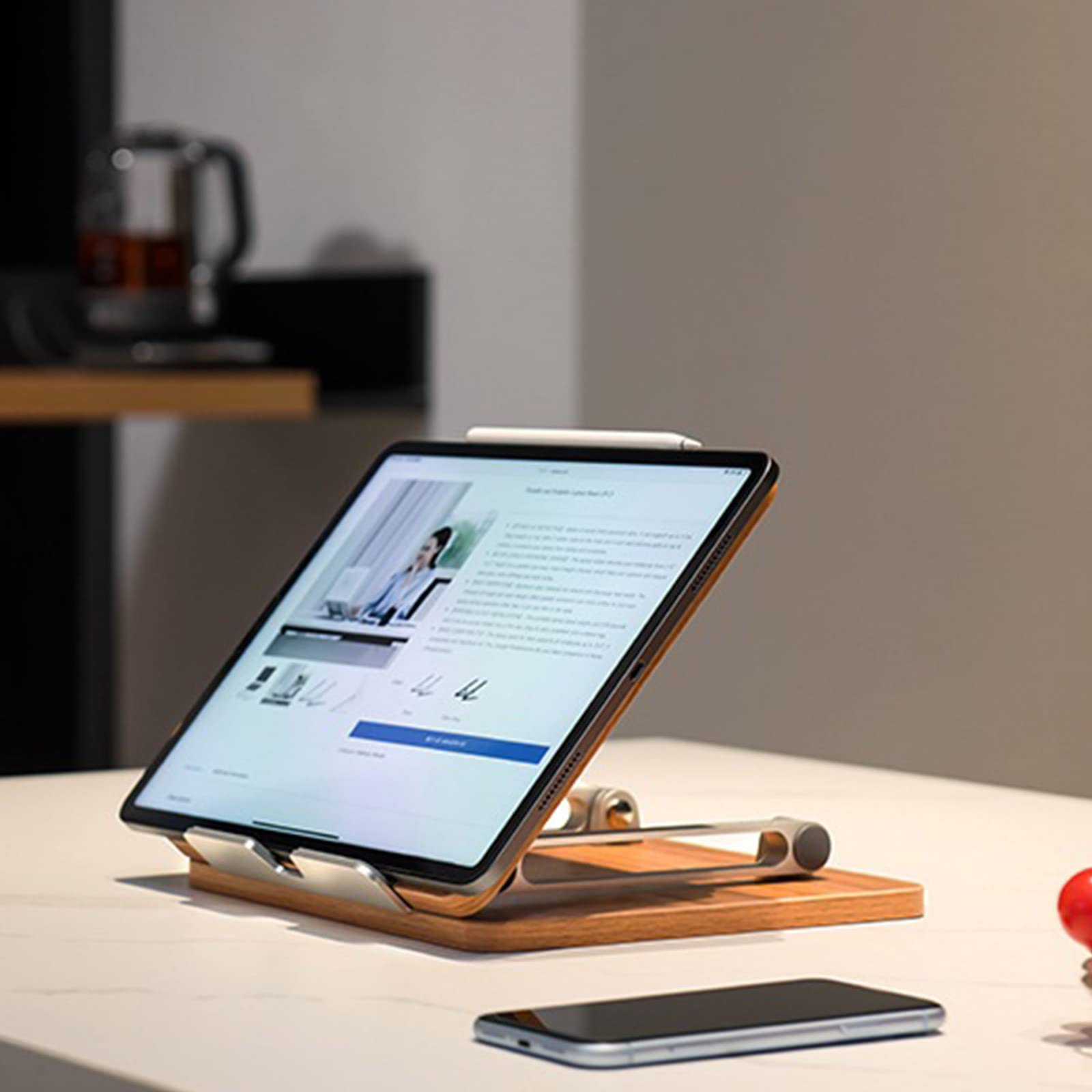 Soporte de madera para laptop, altura ajustable, soporte ergonómico para cama, para tableta, portátil, de madera de 12 a 17 pulgadas