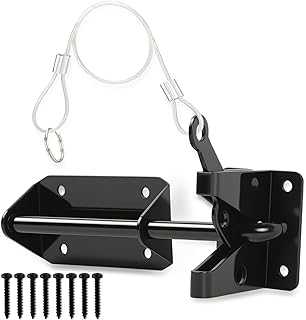 Self Locking Gate Latch,7-1/2" Heavy Duty Automatic Gravity Lever Door Security Latches Hardware for Wooden Fence Latch, Metal Gates, Vinyl Fence, Outdoor Garden, Fence Secure Garden Shed