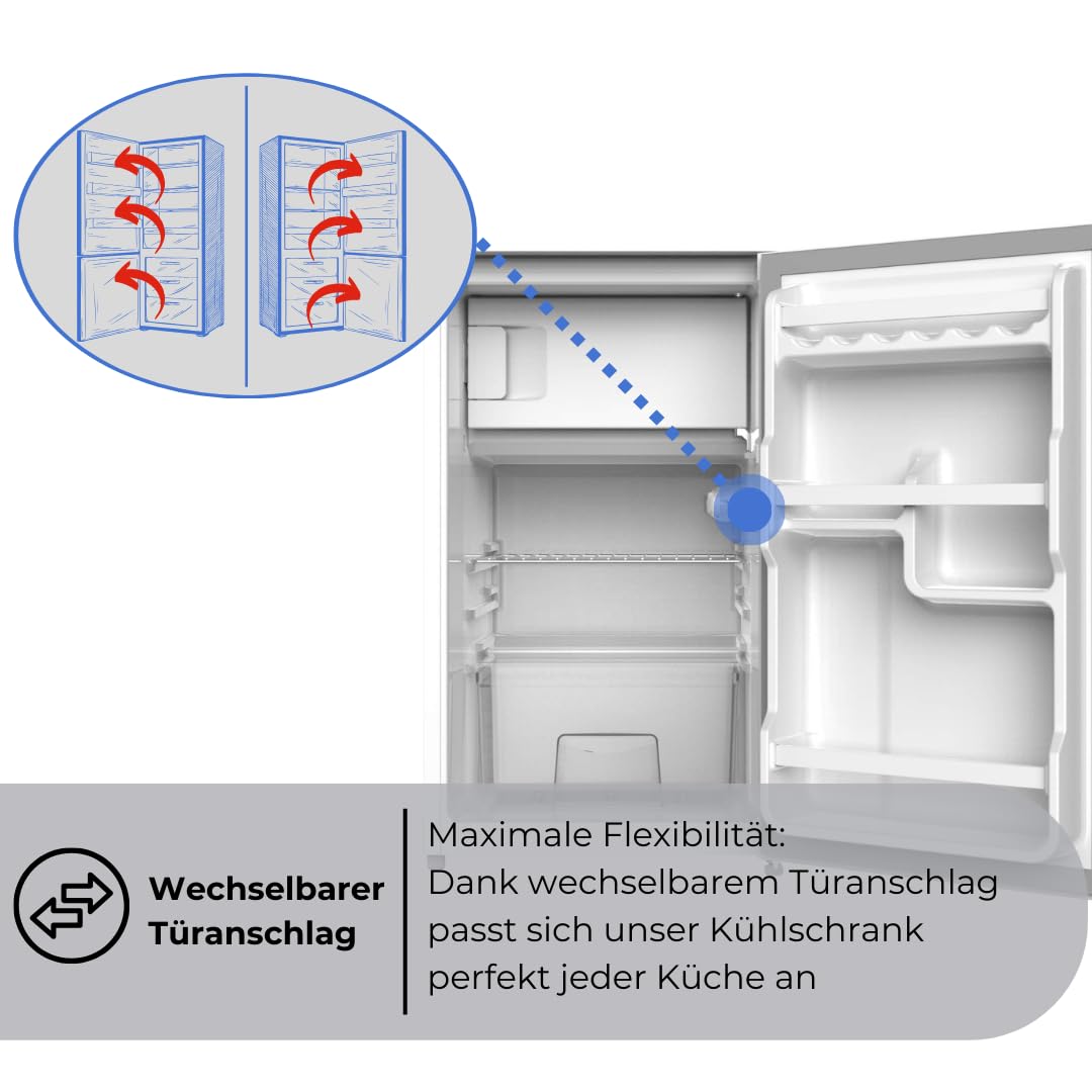 PKM Kühl- Gefrierkombination KS85.3EUB | weiß | 81 Liter Nutzinhalt | Nur 40 dB | Unterbau-Kühlschrank