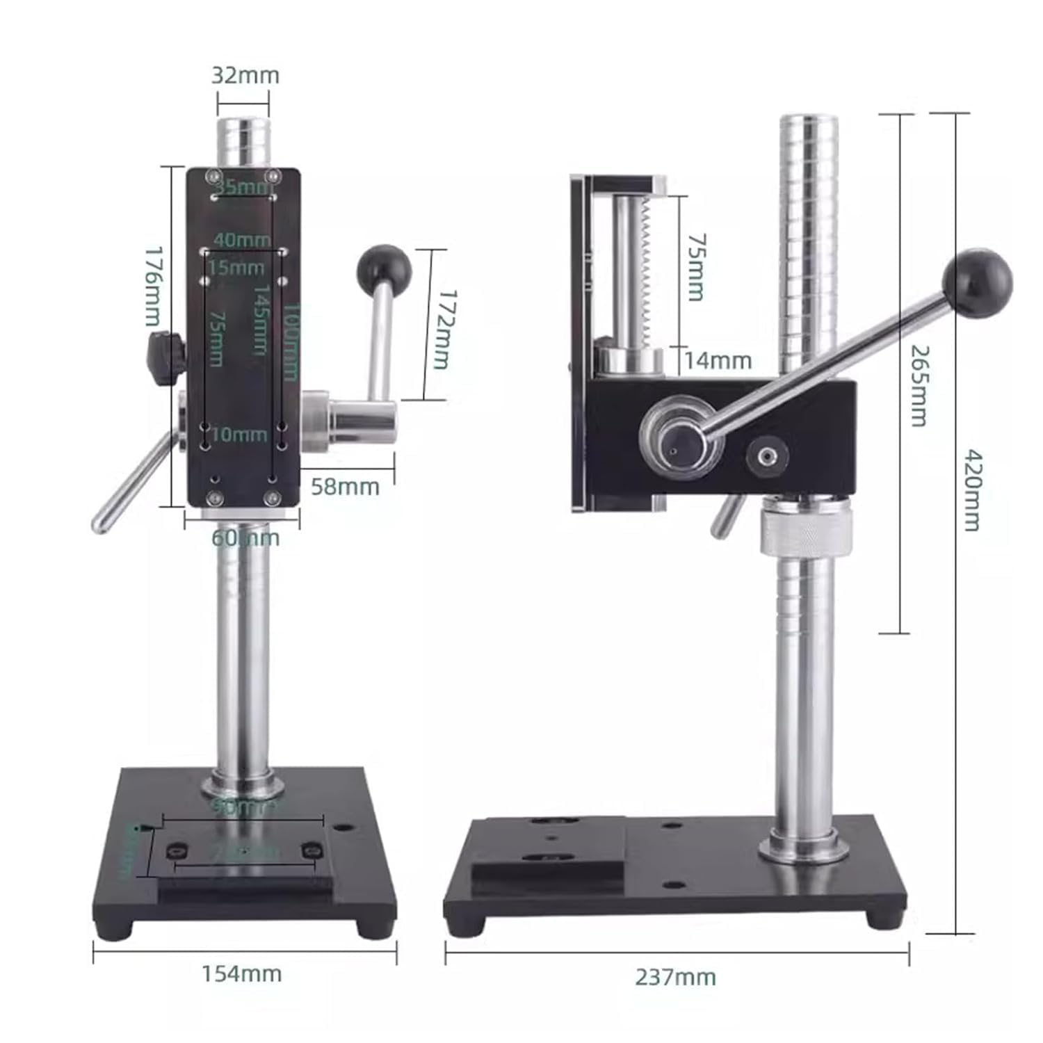 Dinamometro digitale 500N con banco di prova push-pull manuale - Corsa 75 mm for prove di forza di carico di trazione e compressione