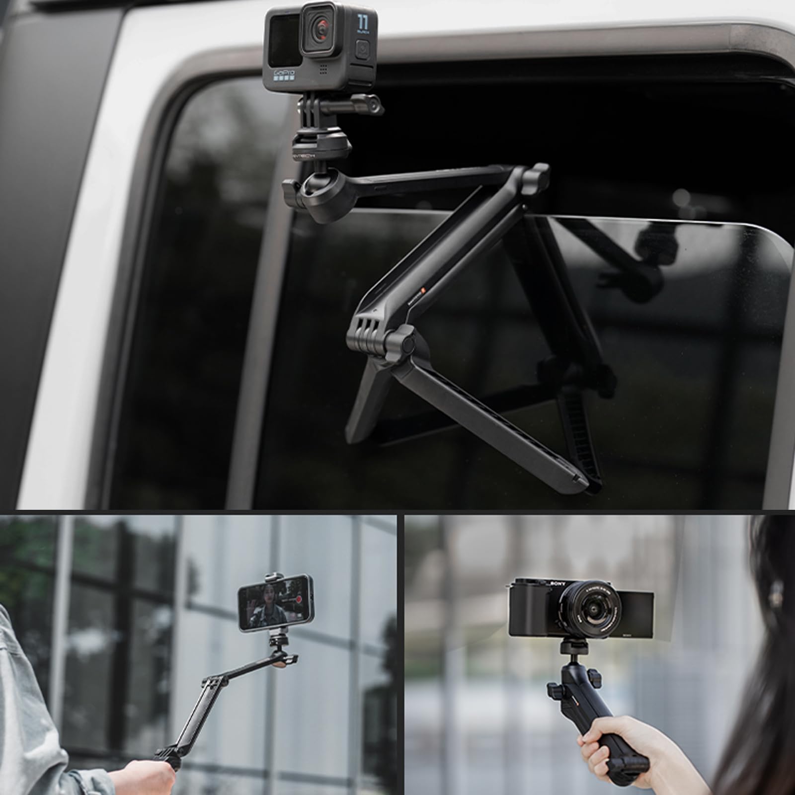 Treppiede PGYTECH MantisPod Z Per GoPro/Insta360/OSMO - Pieghevole, 5 Modalità Ripresa