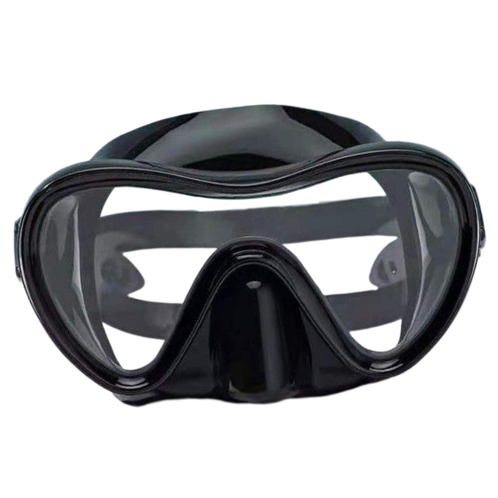 Máscara de buceo para adultos, a prueba de fugas, sin empañamiento, gafas de buceo, color negro
