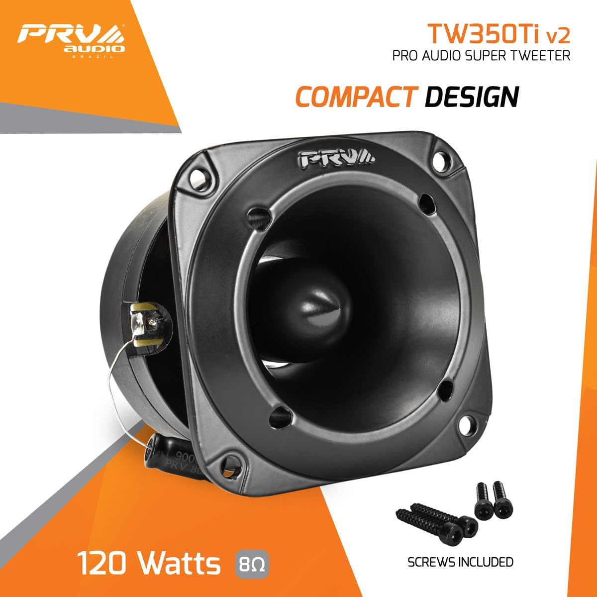 PRV AUDIO Car Audio Tweeters TW350Ti v2 – 240 Watts Titanium Bullet Tweeters Pair – 3 Inch PRO Audio Compact Design, 8 Ohm, High Output – Easy to Mount High Frequency Speakers