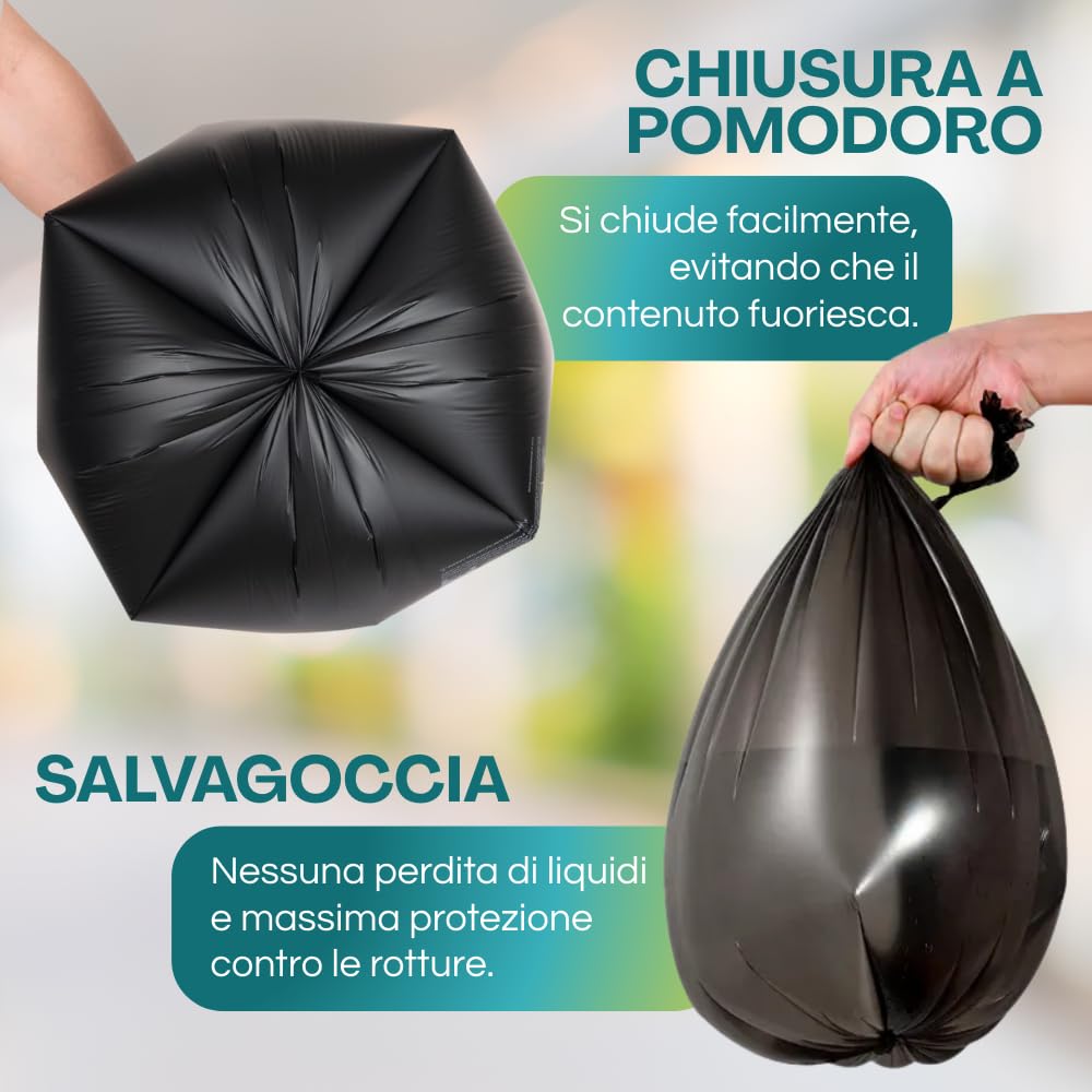 Sacchi Per La Spazzatura Spessi 80 Micron, Resistenti, Rotolo Da 15 - Foto 10