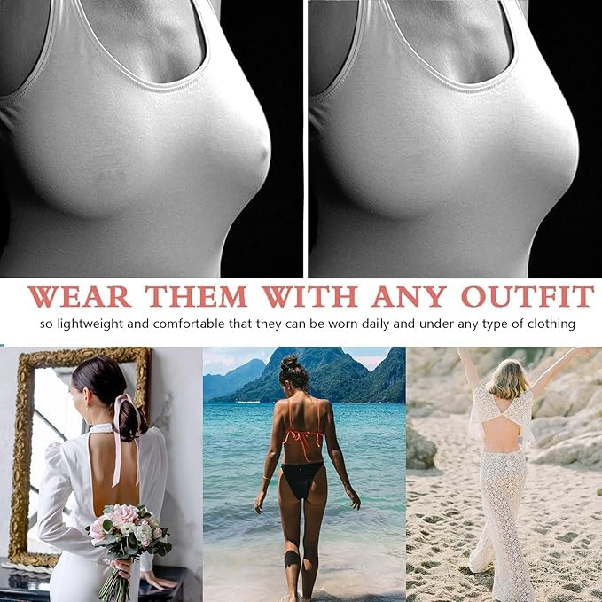 Image of Brachy Adhesive Invisible Front Clouser Strapless Bra - Breast Lift Backless Push Up Silicone Bra, Reusable Women Sticky Bra with Two Silicone Nipple Covers