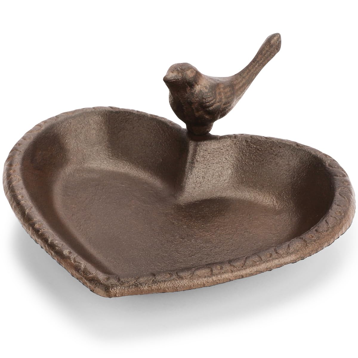 wildlife home Bird Bath Standing - Bird Bath Heart Shape Made of Cast Iron for Garden, Balcony, Bird Bath, Frost-Proof, Water Bath for Birds, Wild Birds