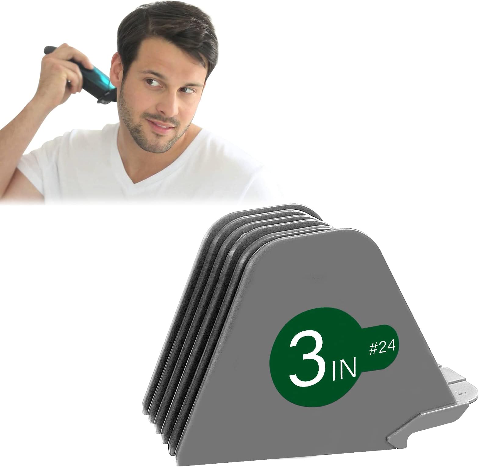 3 Inch Clipper Guard, Guard Number 24 Comb Attachment, 3 Inch Great for Home Use (Gray)