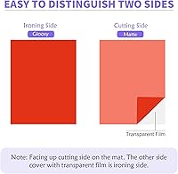 Vista 4 de HTVRONT Paquete de vinilo de transferencia de calor HTV: 36 unidades de vinilo termoadhesivo de 12 x 10 pulgadas con 1 paquete de alfombrilla