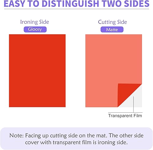 Miniatura 10 de HTVRONT Paquete de 10 vinilos de transferencia de calor rosa de 12 x 10 pulgadas para camisetas, vinilo rosa neón para Cricut, Silhouette Cameo o