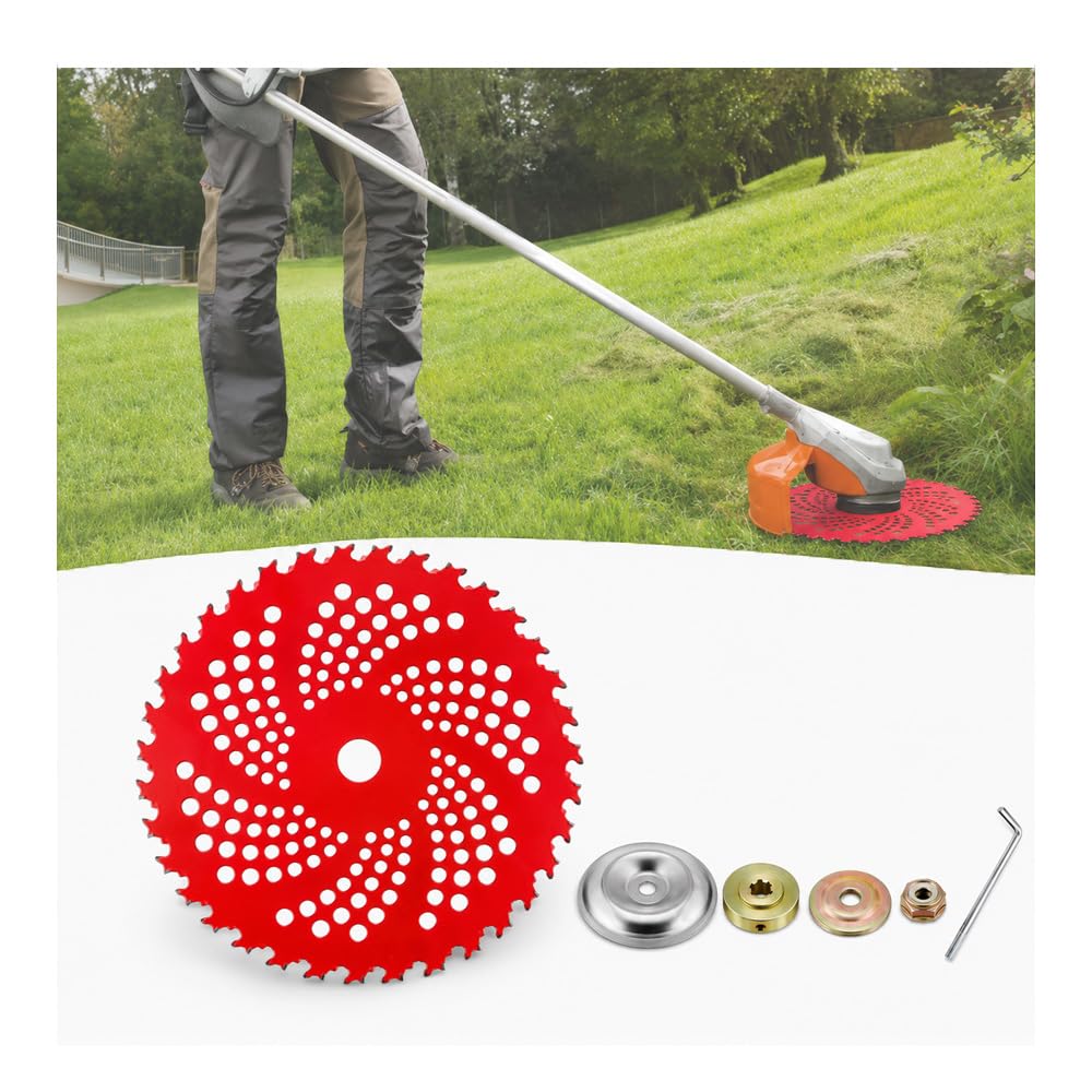 Ostrza podkaszarki do Husqvarna 545RX, tarcza do chwastów 36 zębów otwór 25,4 mm z zestawem adaptera, 1 czerwone ostrze piły + 5-częściowy zestaw