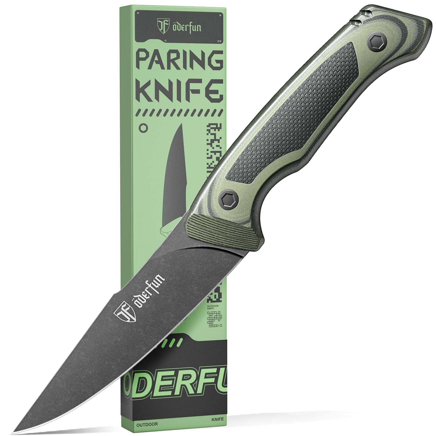 ODERFUN 5.5 Inch Kitchen Utility Knife - German Rust-Resistant Full-Tang Steel, G10 Handle - Professional Outdoor Chef Knife for Fruit & Vegetable Slicing, Paring & Tomatoes (Knife For Men)