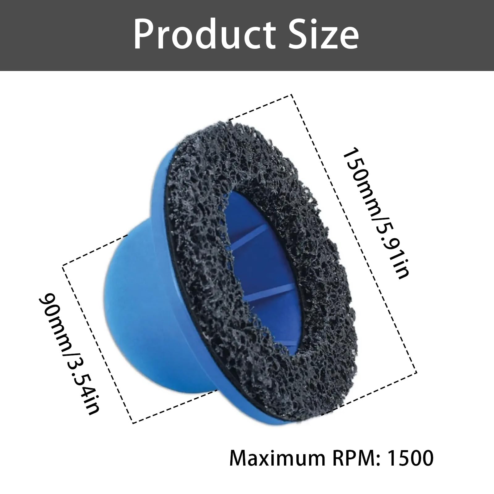 Cepillo para Cubos de Rueda, Juego de Cepillos para Cubos de Rueda de Coche de 90-150mm con Accionamiento Cuadrado de 1/2" y 2 Discos de Acero para Amolar
