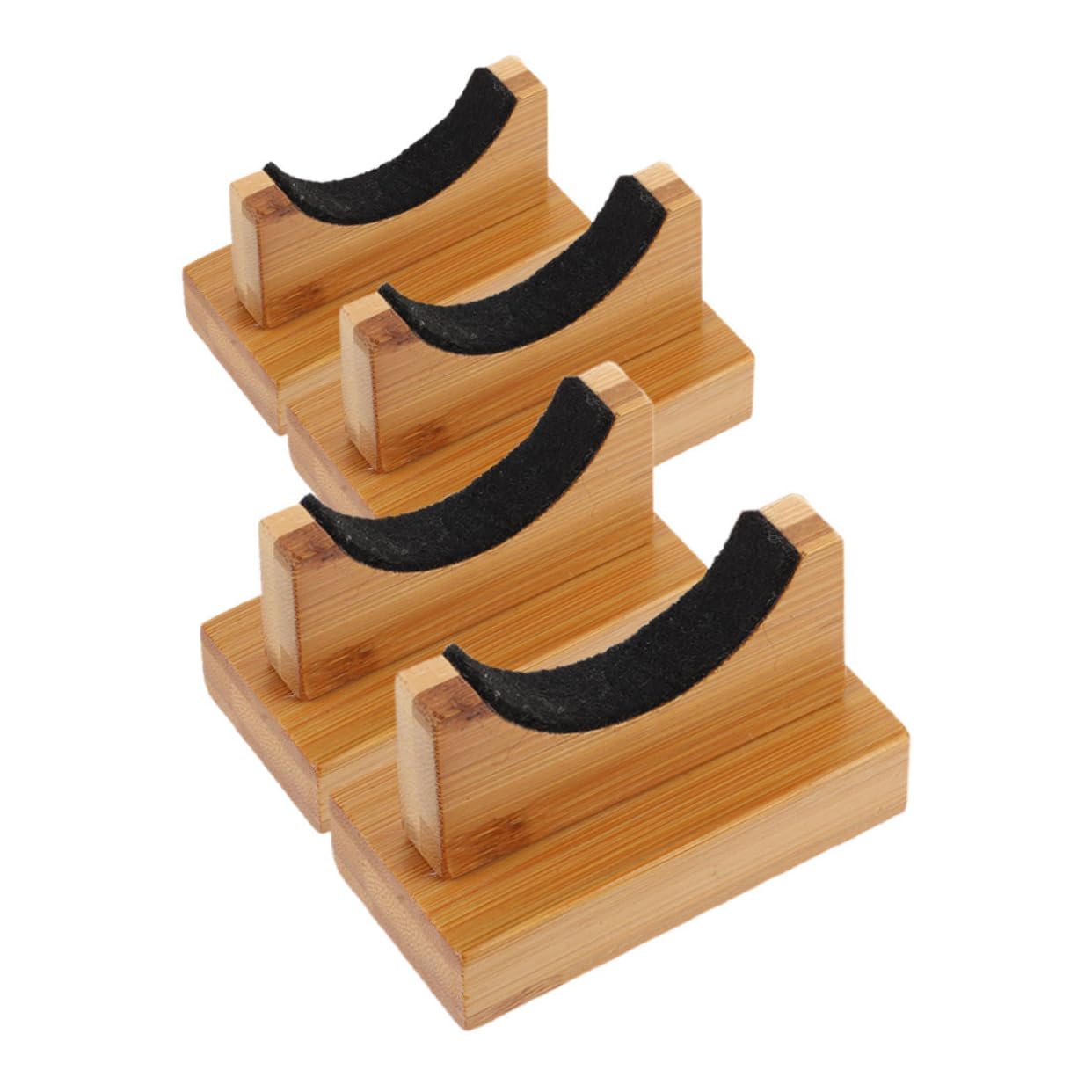 NAMOARLY 2-pair Wooden Baseball Bat Holders Bamboo Base Bat Rack Stand Display Organizers for Baseball Bats Space-saving Storage