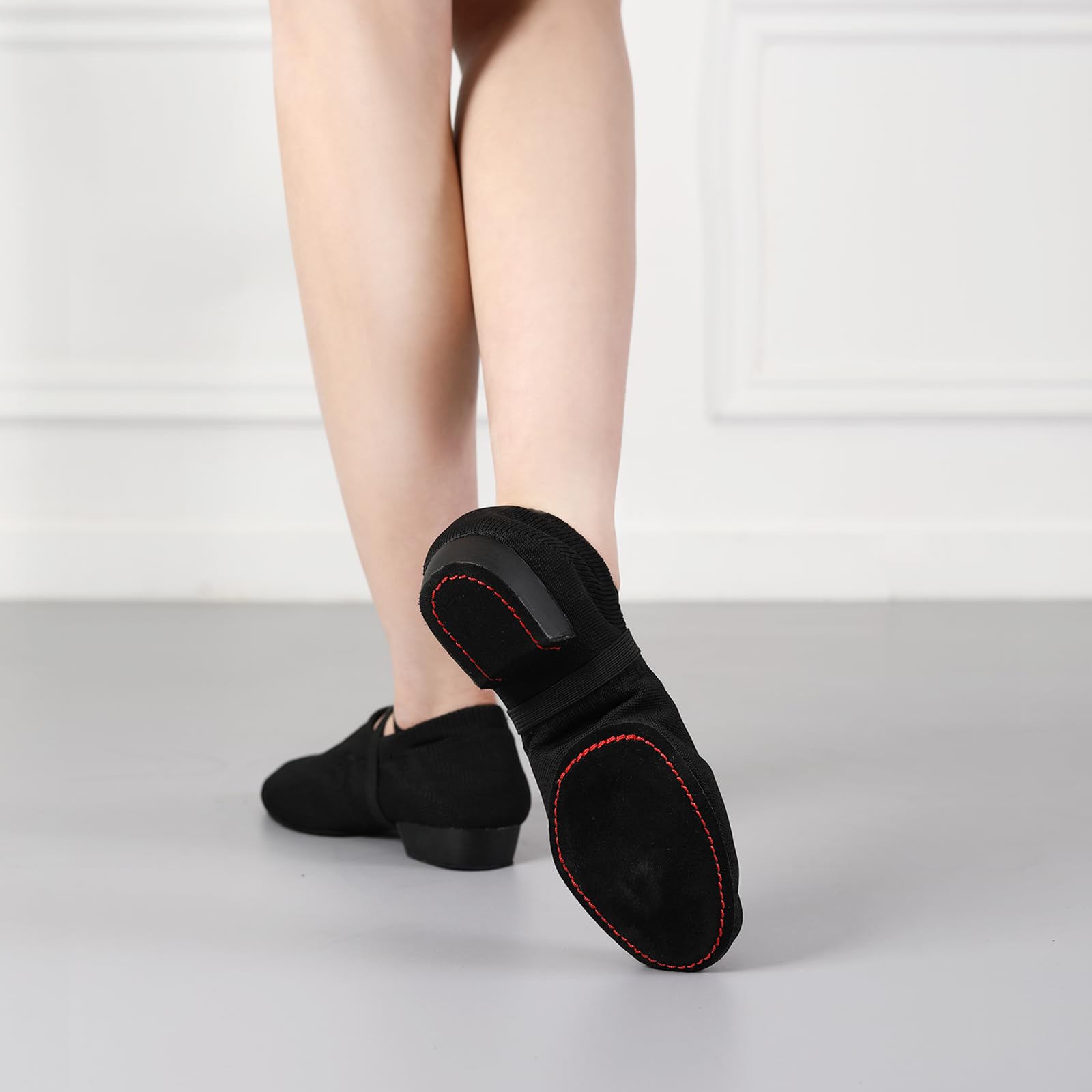 Chaussures de Pratique de Danse Latine Femmes Bout Fermé Salsa Bachata Chaussures de Danse D'entraîne