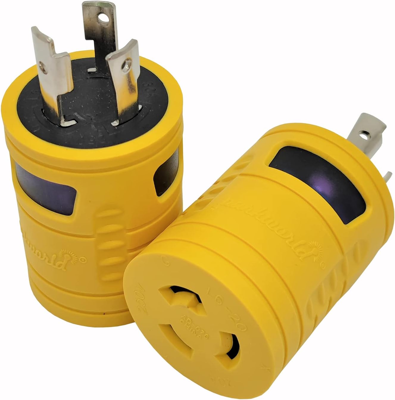 Parkworld 60707 NEMA L6-30P to L6-20R Adapter, Twist Lock L6 30A Plug to 20A Socket Adapter Deep Green