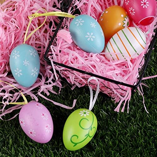ADXCO Easter Pink Shredded Tissue Paper Multicolor Easter Basket Grass Hampers Raffia Shredded Paper for Easter Gift Wrapping, Basket Filling, Egg decorations