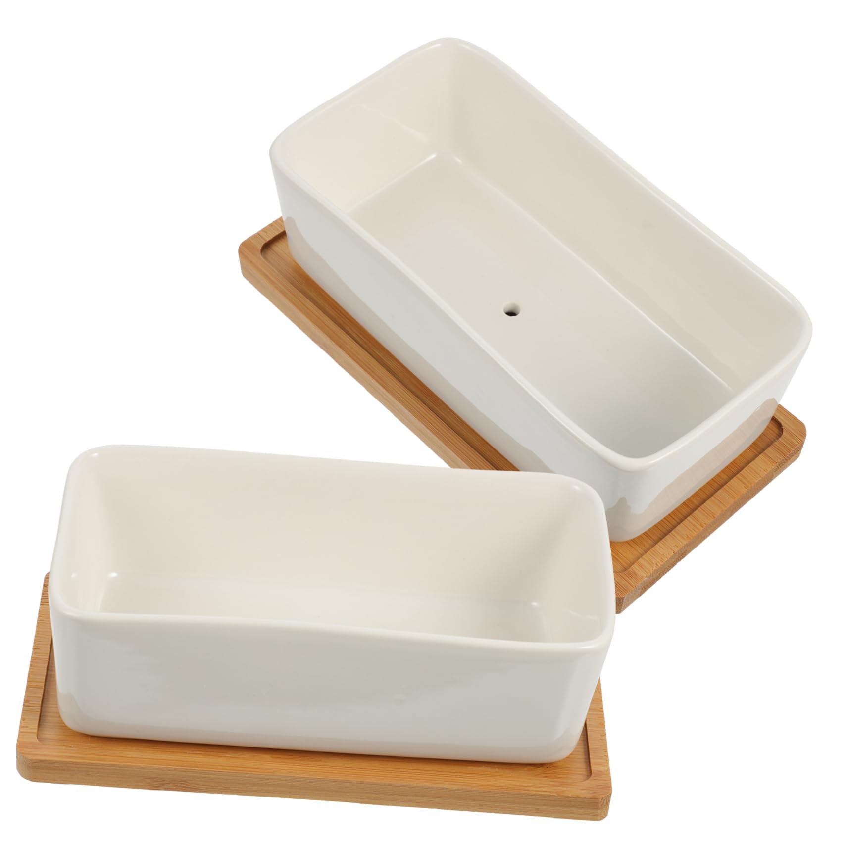2 Sztuki Białych Ceramicznych Doniczek Z Tacką Nowoczesne Do Wystroju Domu I Biura
