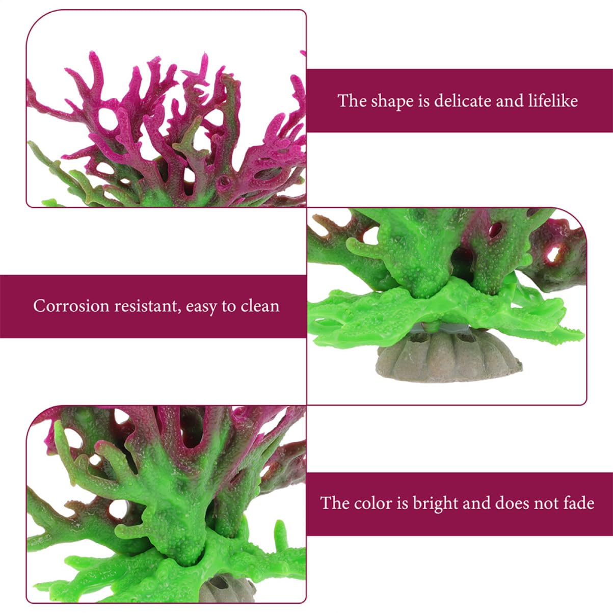 Yardwe 4piezas Decoración De Acuario Coral Artificial Elegante y Accesorio De Pecera De Resina para Naturales Acuarios