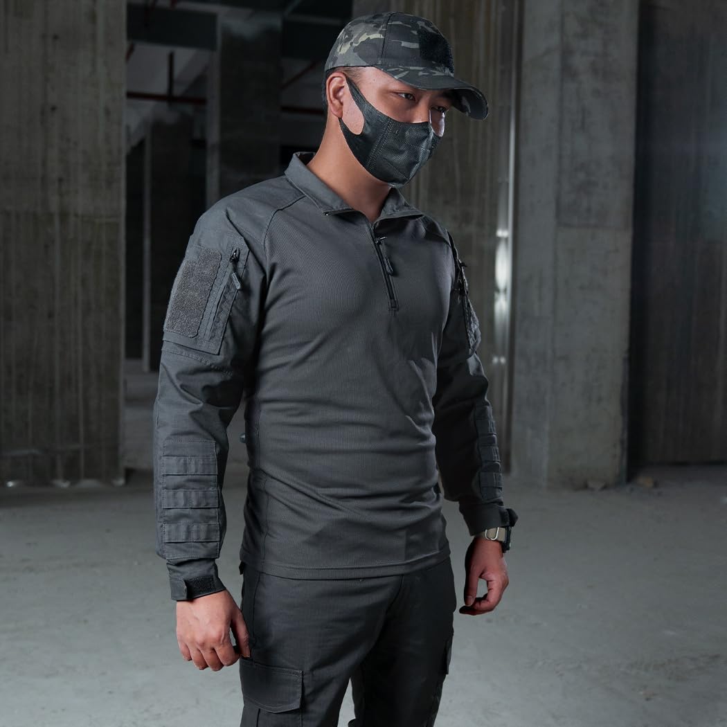 IDOGEAR Men’s Combat Shirts Tactical Long Sleeve Shirt with Elbow Pads Military BDU Shirts with Pockets Airsoft Clothing - Image 2