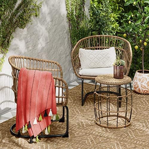 Opalhouse Southport 3pc Wicker Motion Patio Chat Set Linen