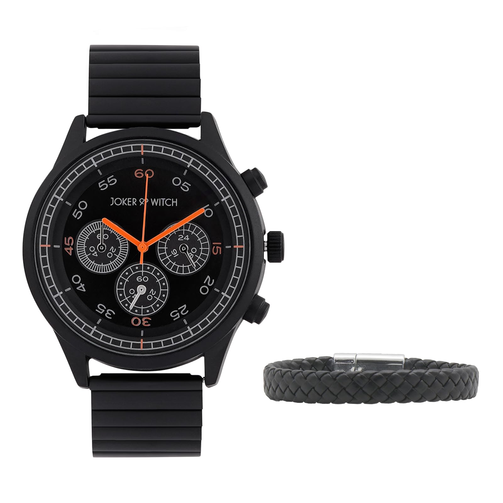 Joker & Witch Stainless Steel Men Pedro Analogue Watch Bracelet Stack, Grey Dial, Black Band (B0CHB6JTY8) Amazon Price History, Amazon Price Tracker