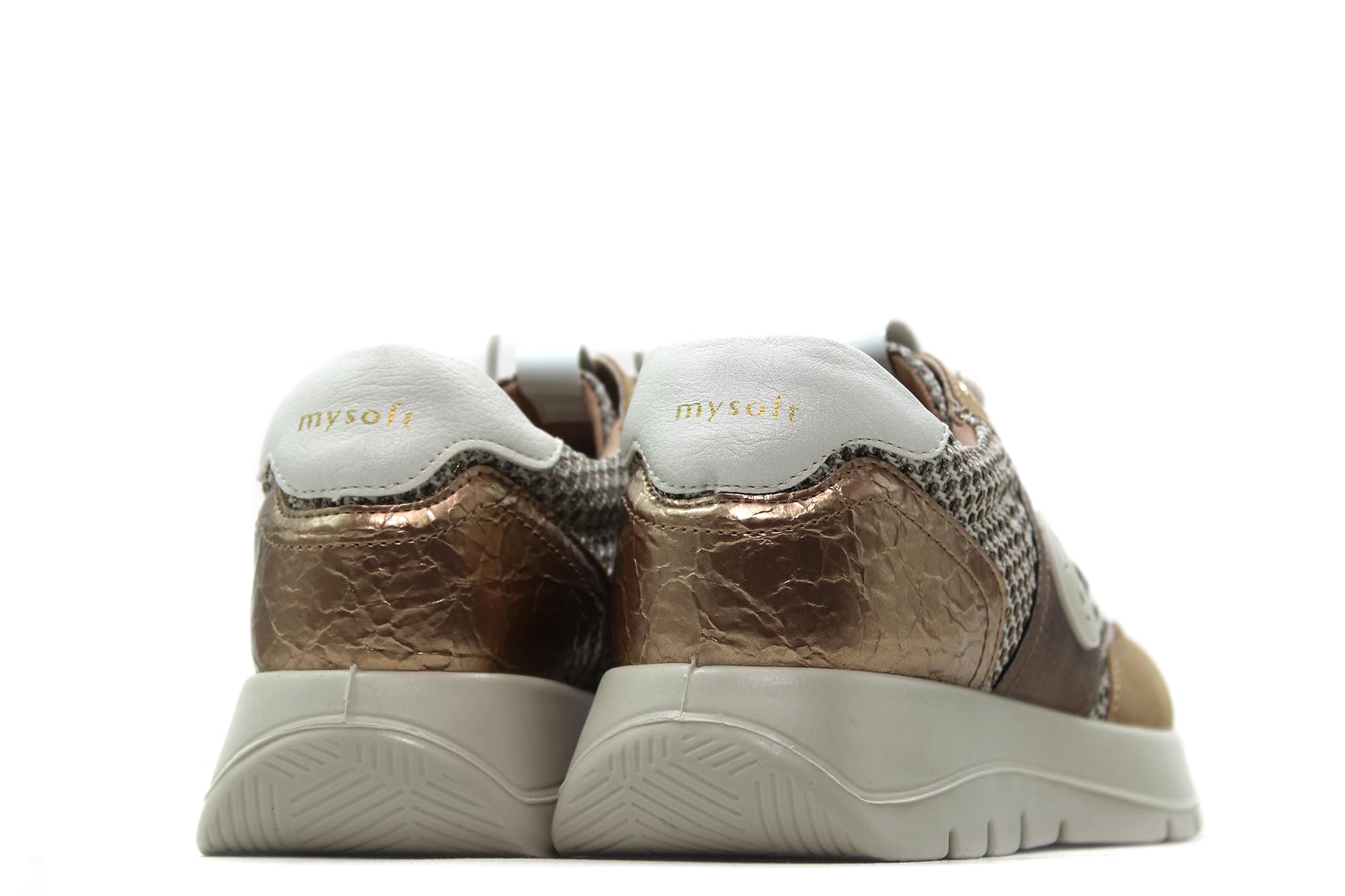my Soft - Zapatos Sneakers con cordón elástico,de cuña, Suela Blanca de Goma,Deportivas Casual para: Mujer